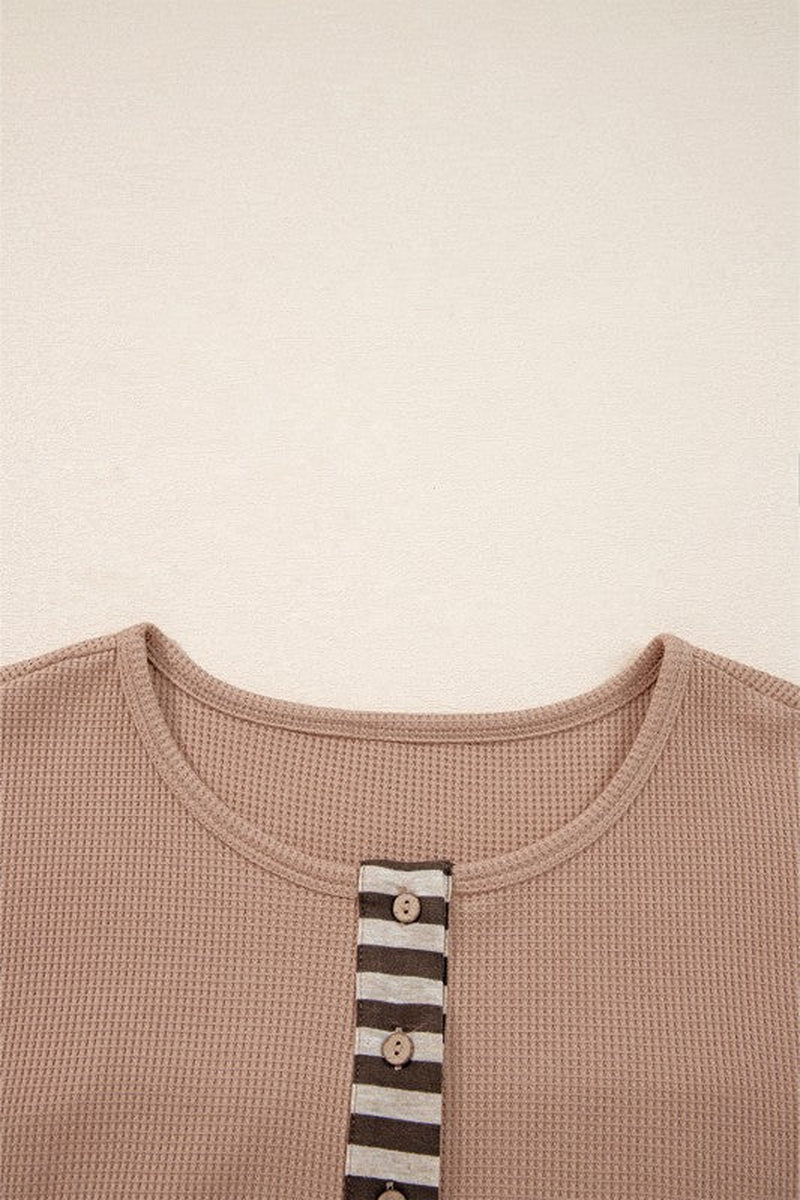 Waffle Stripe Henley Top