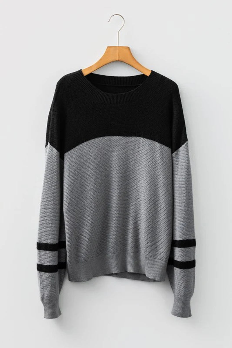 Colorblock Stripe Long Sleeve Sweater