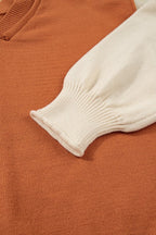 Raw-Edge Bubble Sleeve Sweater