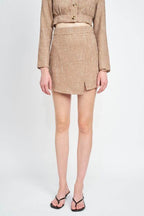 Asymmetrical Tweed Mini Skirt