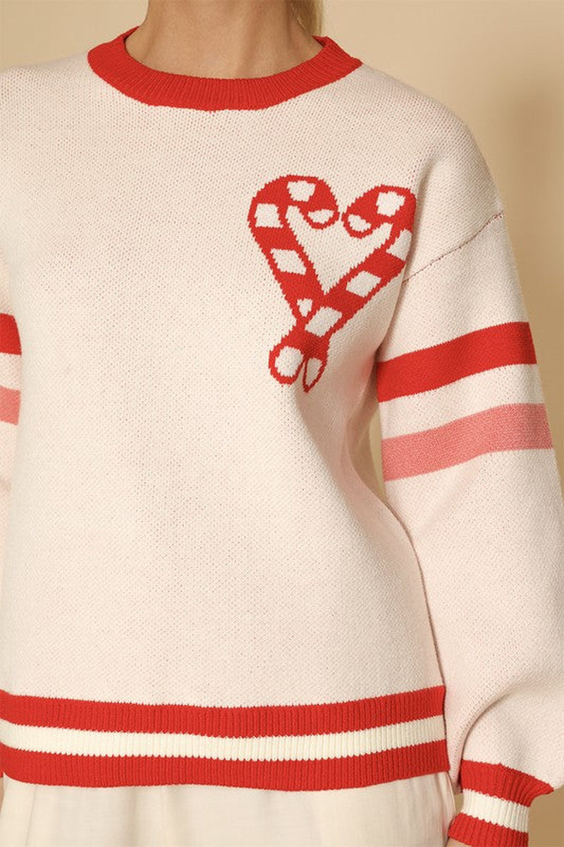 Candy Cane Knit Sweater