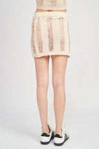 LADDERED HIGH WAIST MINI SKIRT