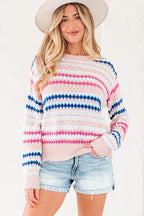 Stripe Eyelet Sweater