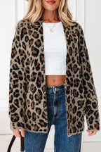 Leopard Open-Front Cardigan