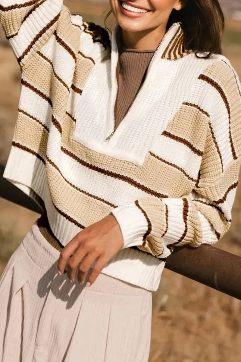 Stripe Half-Zip Sweater