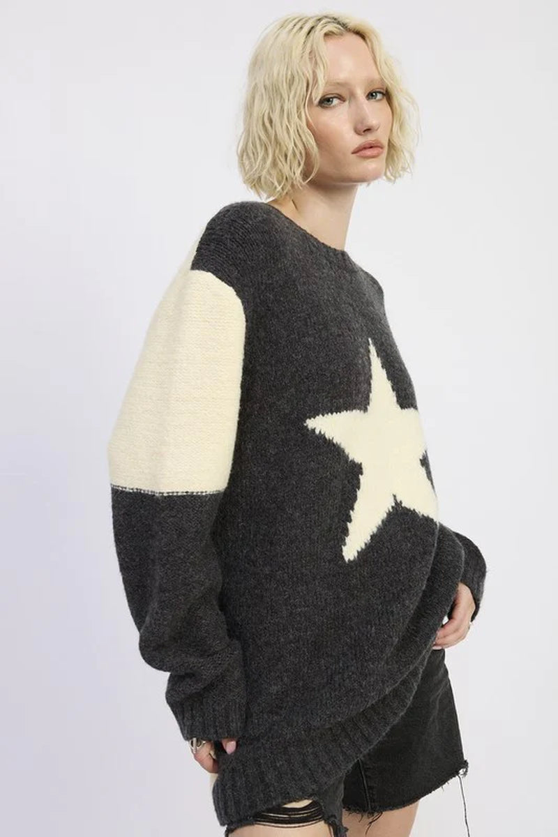 Star Print Oversized Sweater