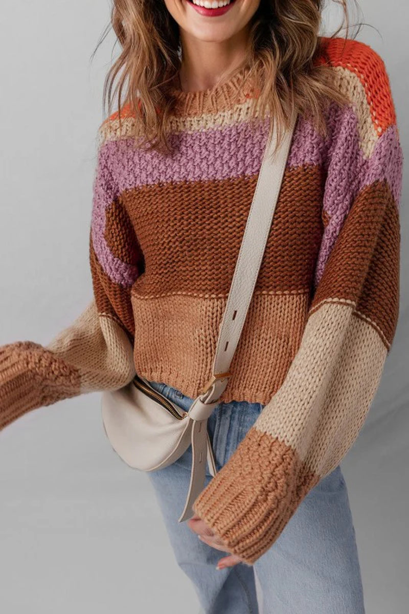 Colorblock Cropped Sweater
