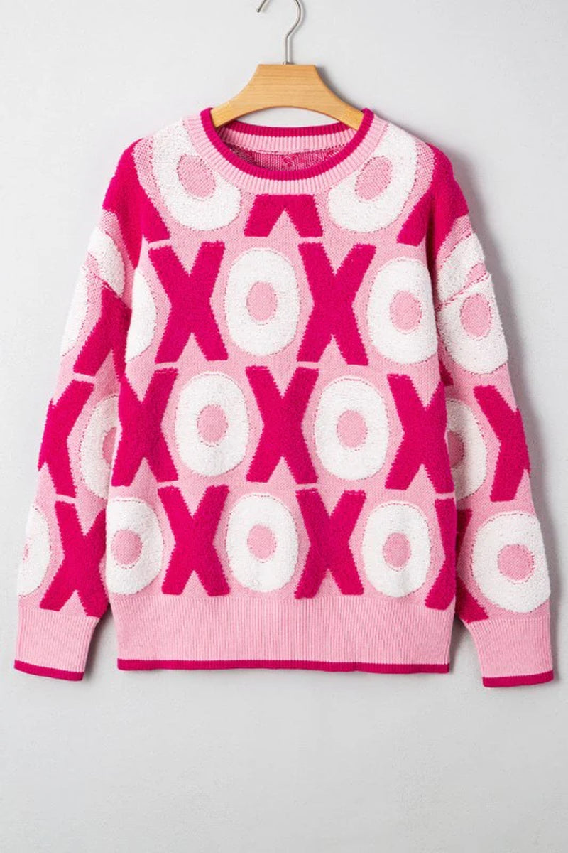 XOXO Drop Shoulder Crewneck Sweater