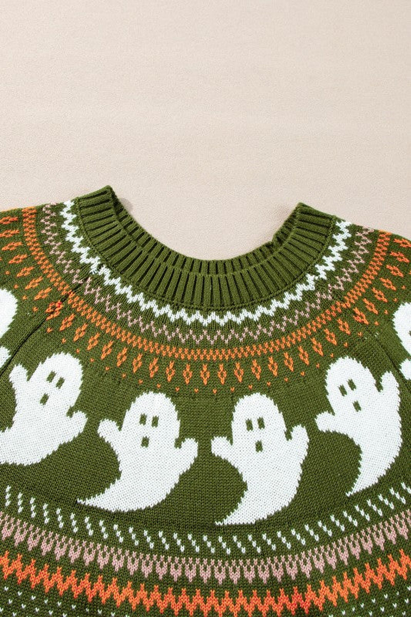 Halloween Ghost Drop Shoulder Sweater
