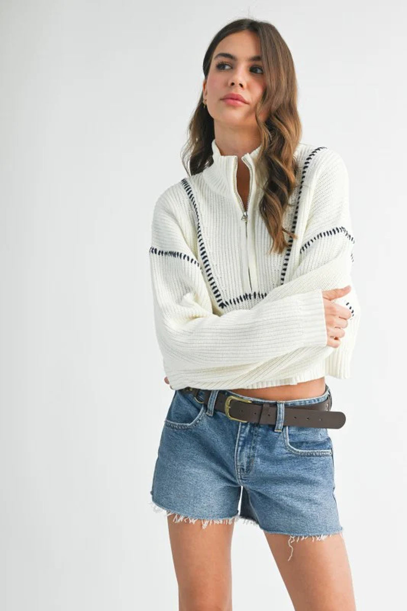 Contrast Stitch Sweater