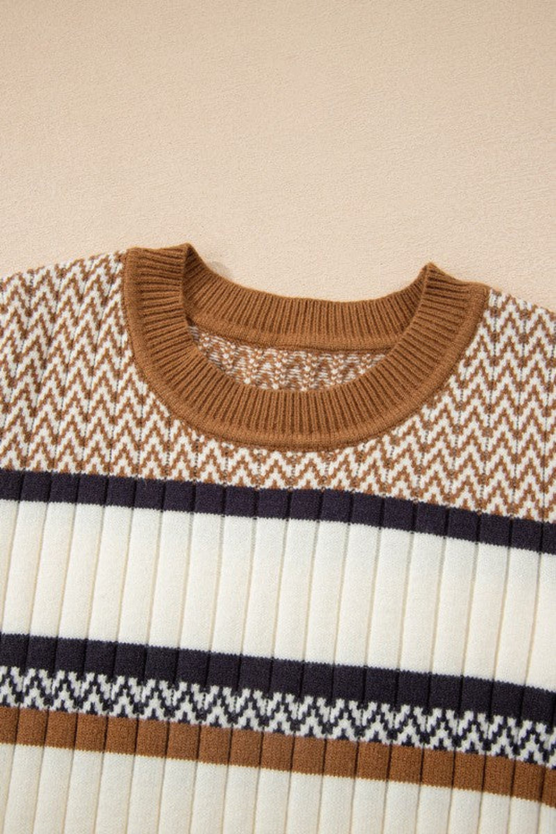 Avery Ribbed Trim Slim Sweater
