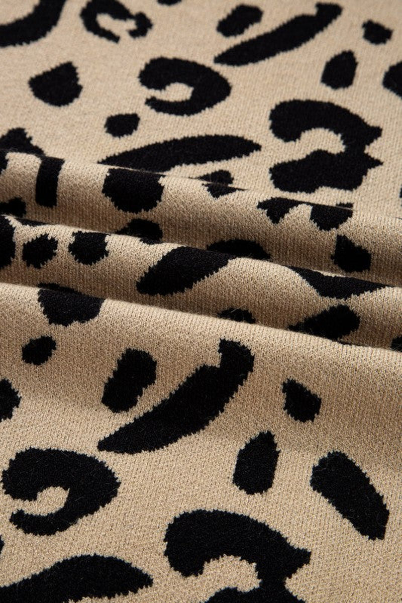 Leopard Lace Trim Sweater