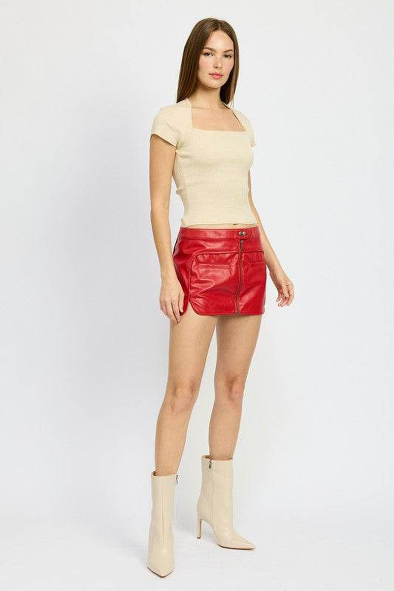 MOTO MINI SKIRT with ZIPPER