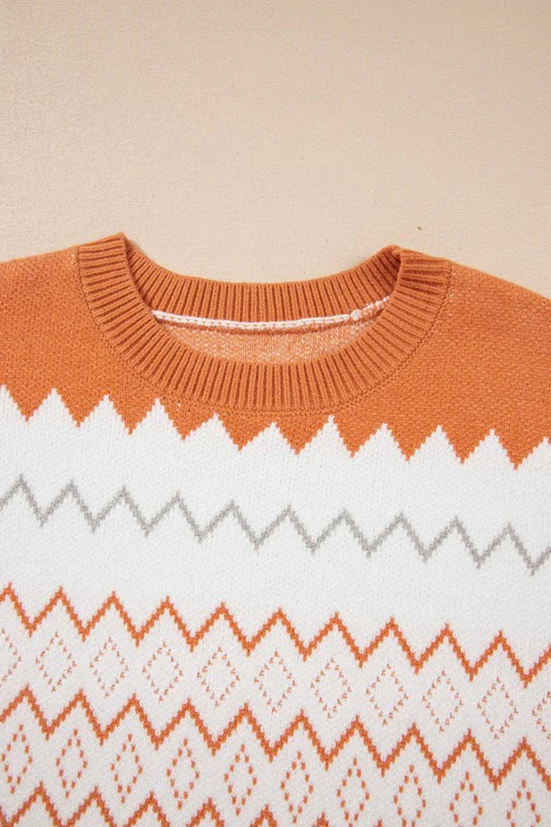 Zigzag Stripe Crew Sweater