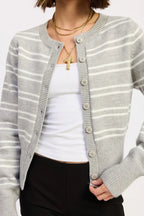 Button-Down Striped Cardigan