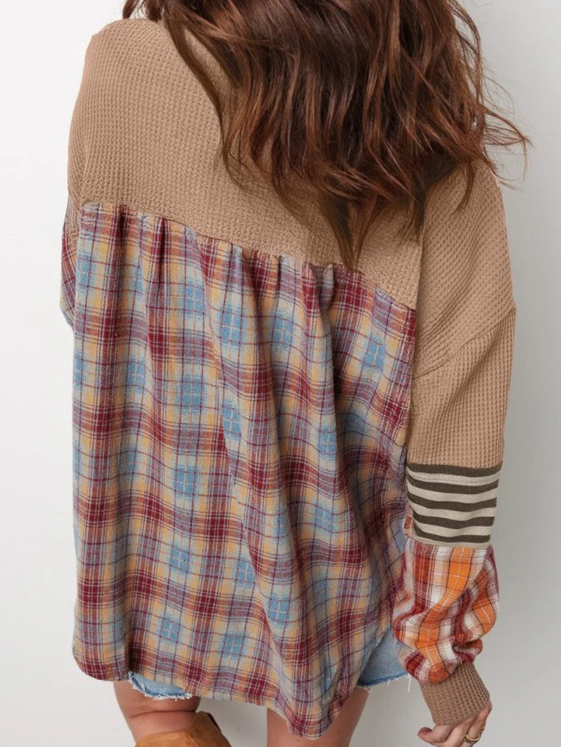 Waffle Stripe Henley Top