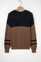 Colorblock Stripe Long Sleeve Sweater