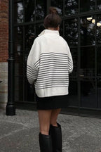 Striped Half Zip Sweatshirt