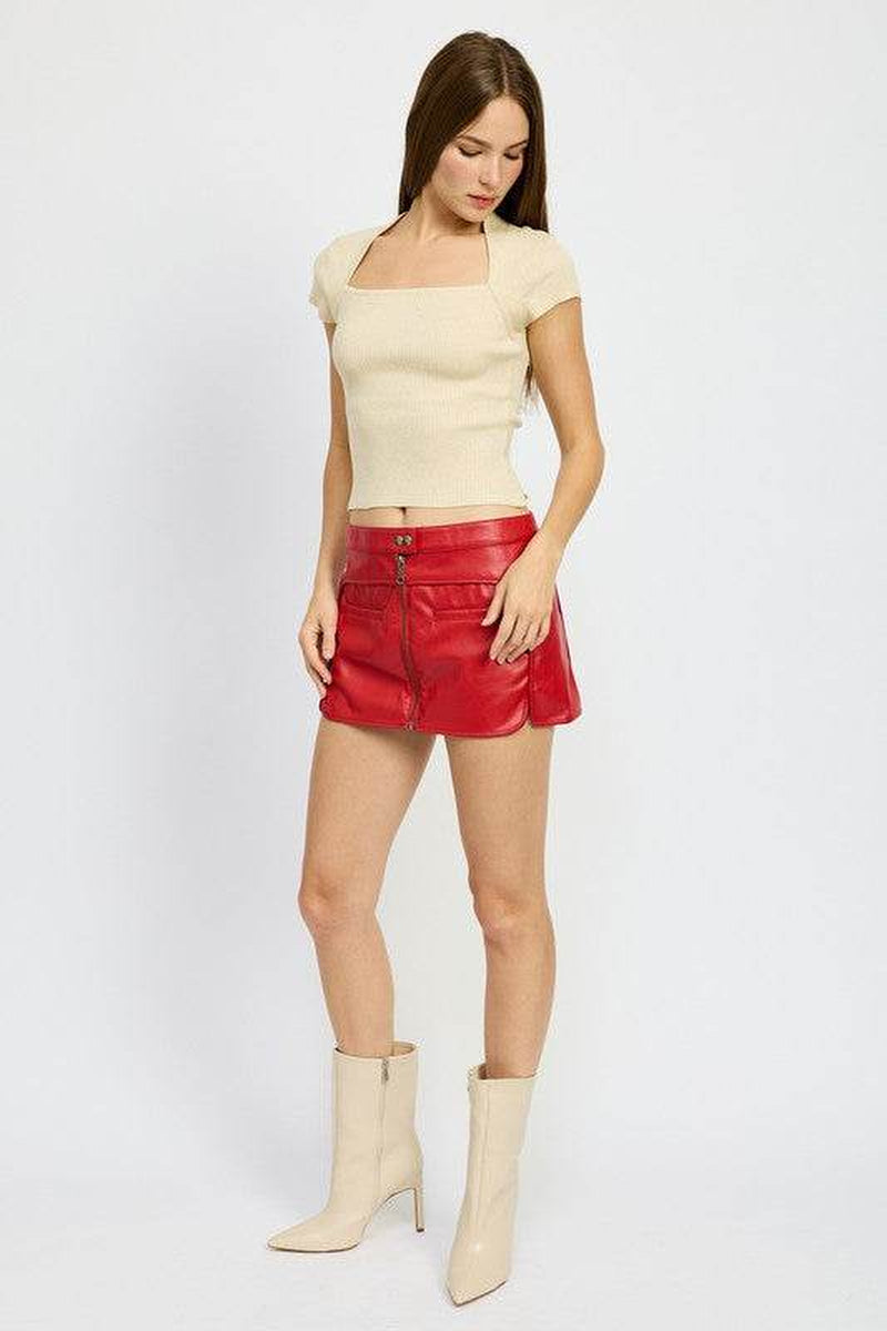 MOTO MINI SKIRT with ZIPPER