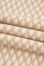 Rhombus Textured Knit Mock Neck Sweater