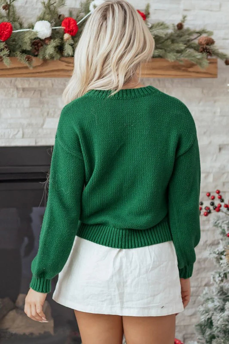 Plaid Bow Holiday Sweater