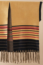 Fringed Stripe Ruana Cardigan