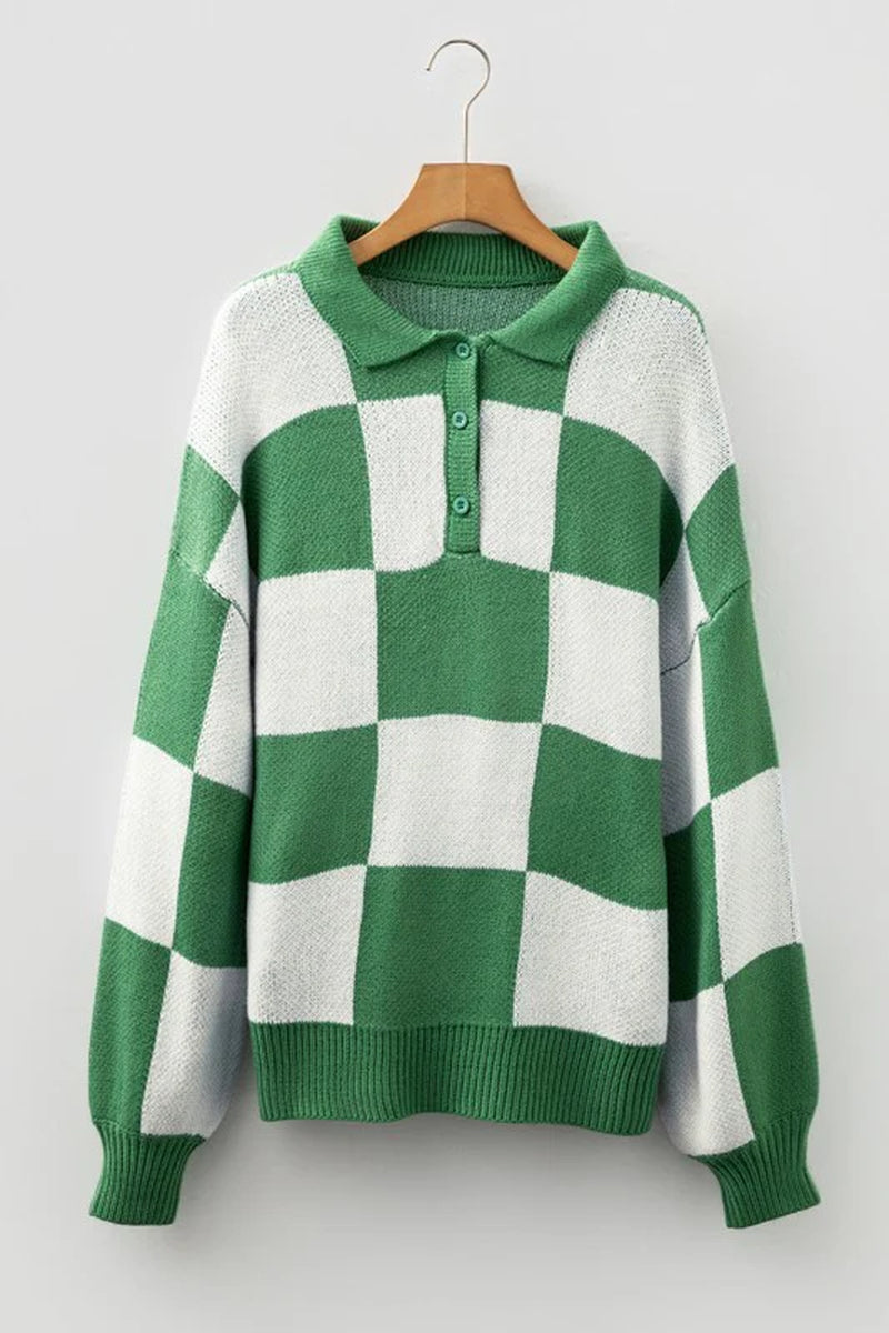 Checker Collared Sweater